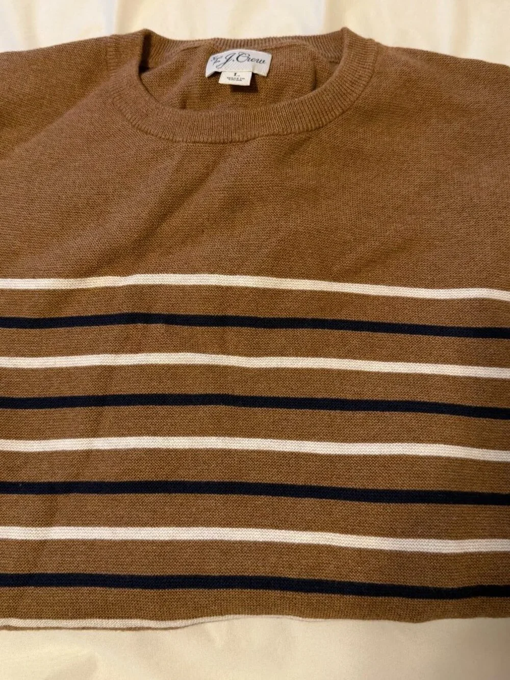 J. Crew Striped 100% Cotton Striped Sweater